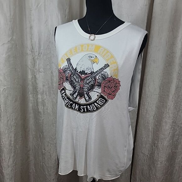 Embellished White Muscle Tank Top - Picture 5 of 12